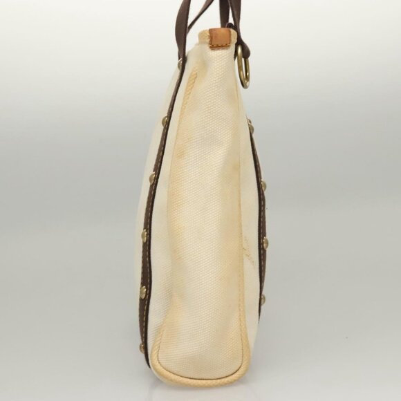 LOUIS VUITTON Antigua Cabas PM Tote Bag White Brown M40036 LV Auth th5823 - Picture 5 of 16